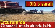Erzurum'da Otomobil trenin altında kaldı: 1 ölü 3 yaralı