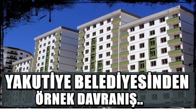 Yakutiye Belediyesi'den Örnek Davranış...