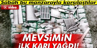 Erzurum kent merkezine mevsimin ilk karı yağdı